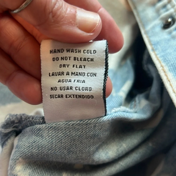 EASEL Long Sleeve Oversized Washed Denim Shirt Dress / Jacket sz S - Picture 10 of 15